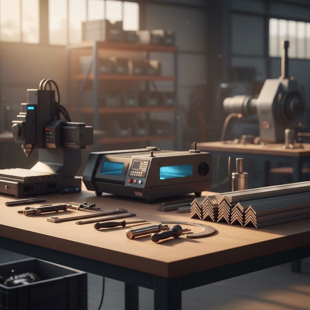 professional tools and setup for aluminum angle fabrication and machining