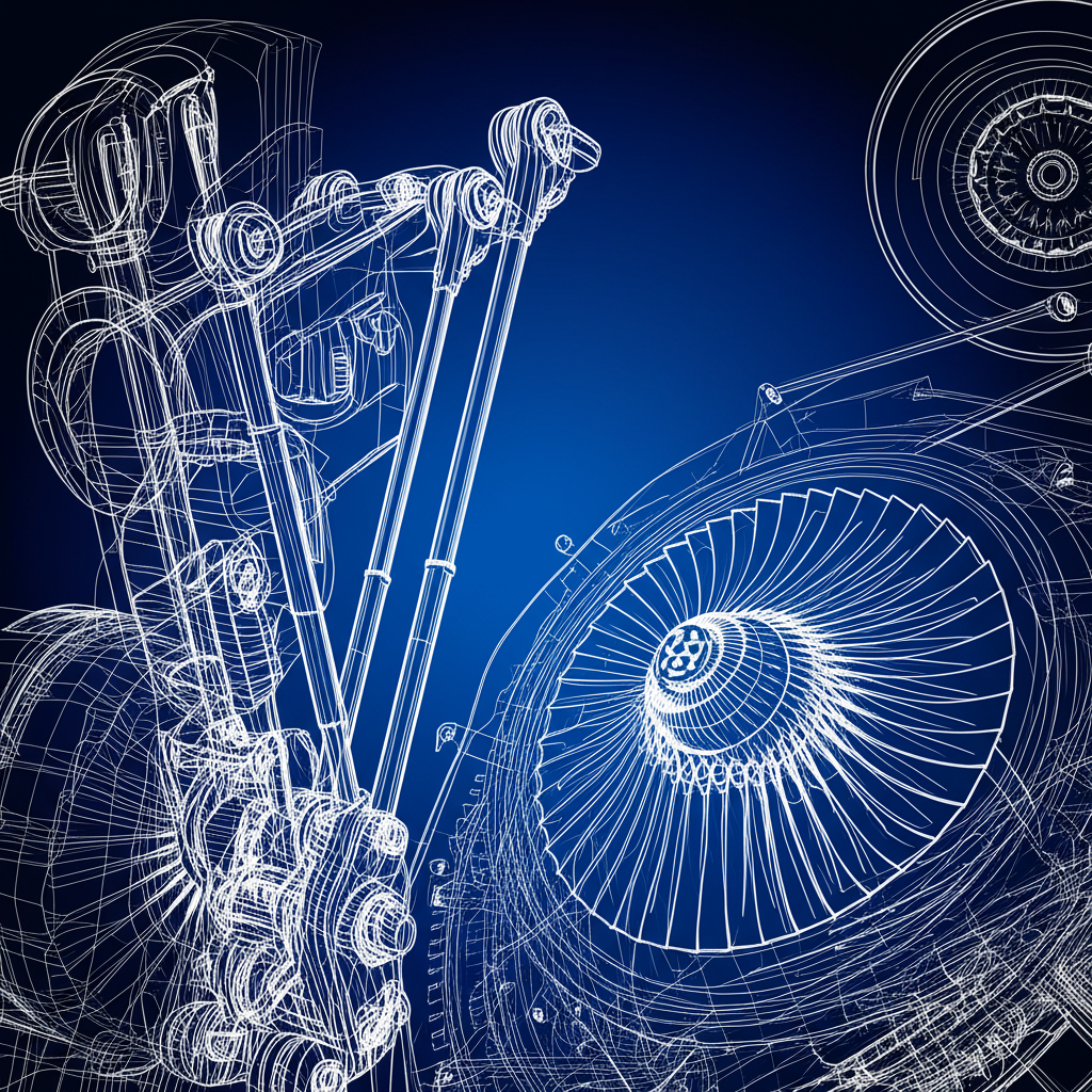 stylized illustration of critical safety components in aerospace and defense