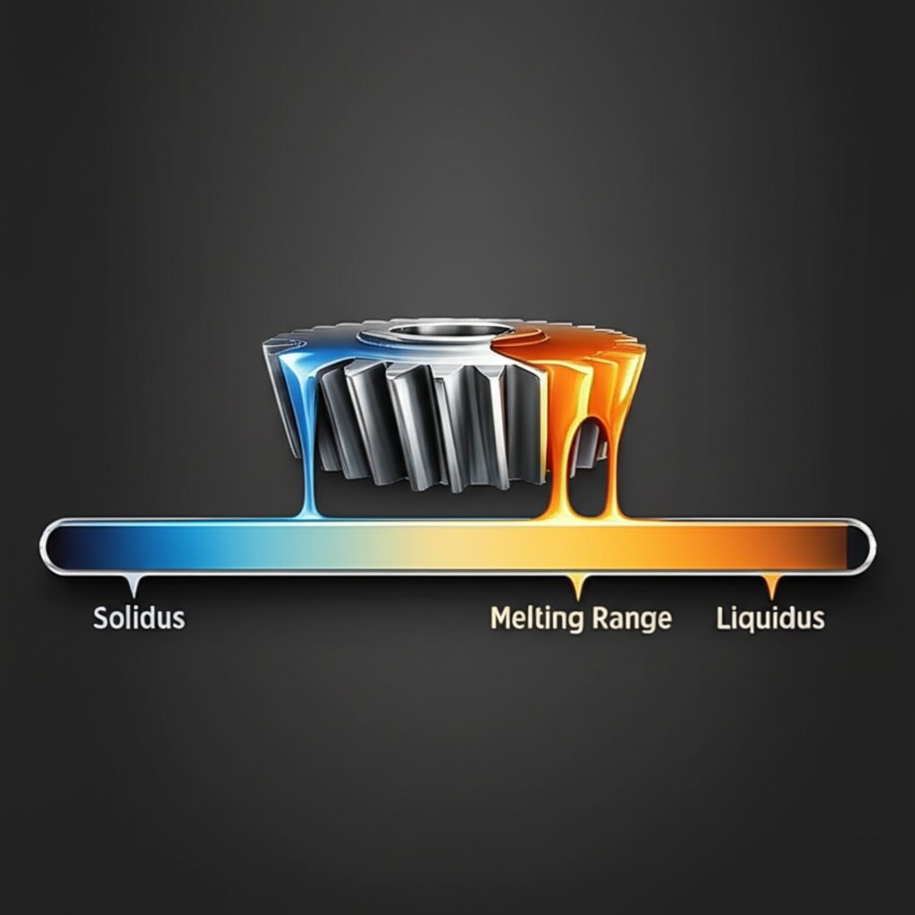 aluminium alloys melt over a range between solidus and liquidus temperatures