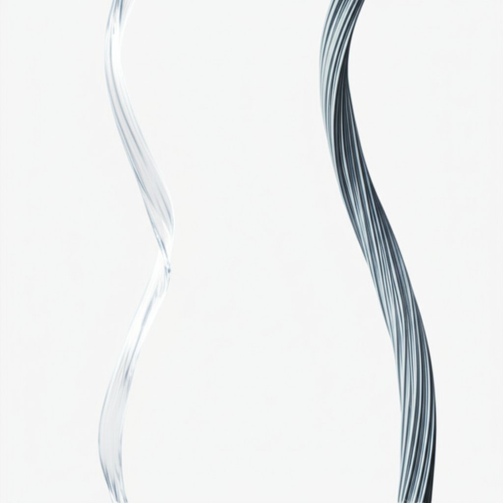 conceptual diagram showing the structural difference between silk fiber and satin weave