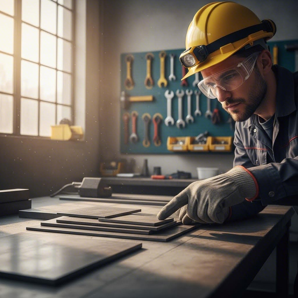 fabricator evaluating steel plate thickness to select the optimal cutting method for project requirements