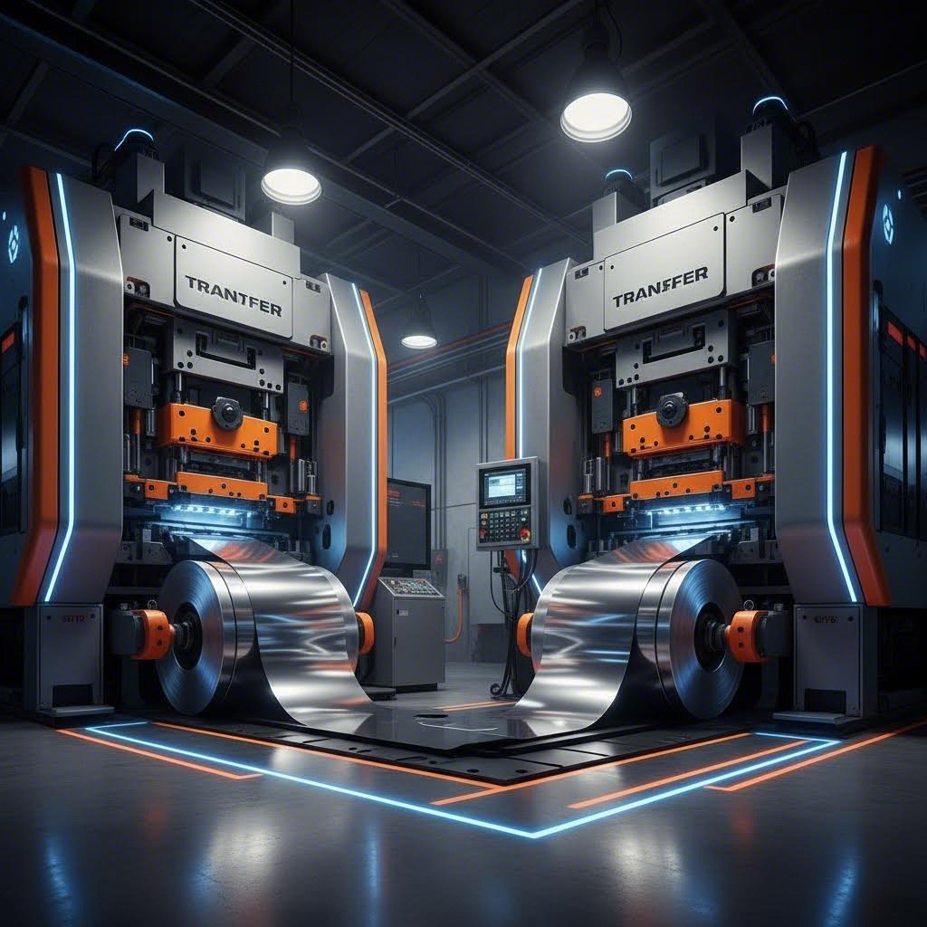 progressive and transfer die presses in a modern stamping facility