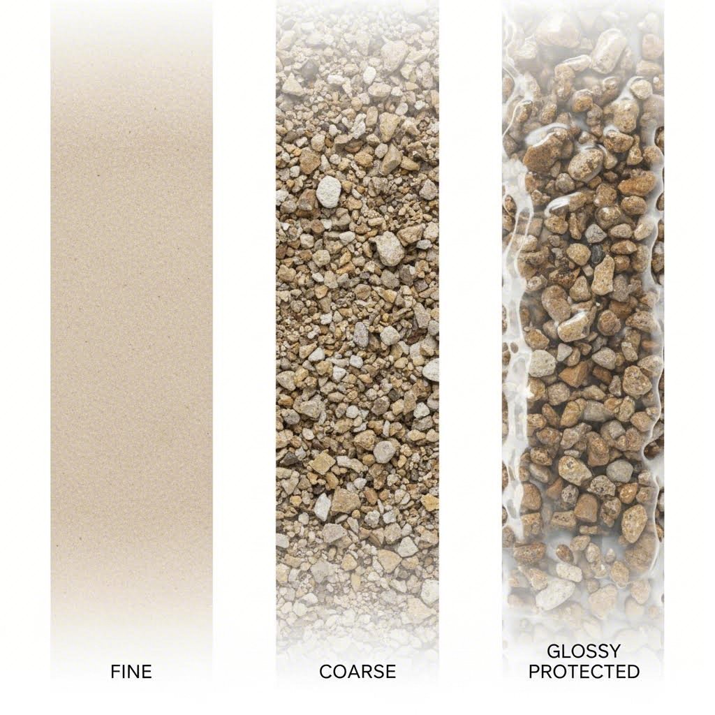 Visual comparison of different granular textures and structural compositions