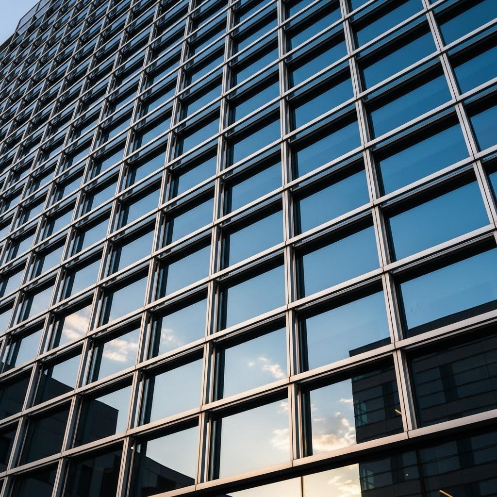 aluminum extrusion profiles forming modern architectural curtain wall system