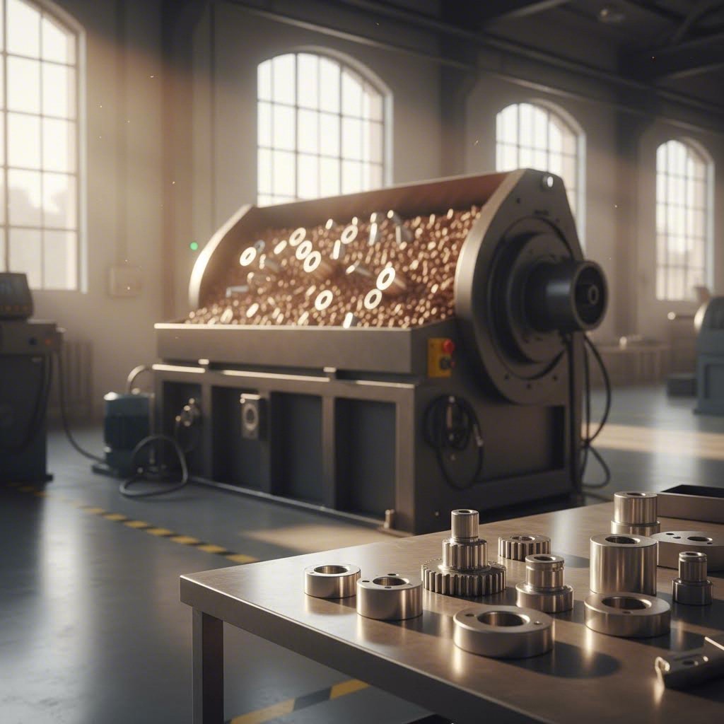 industrial deburring equipment processing laser cut metal parts for smooth edges