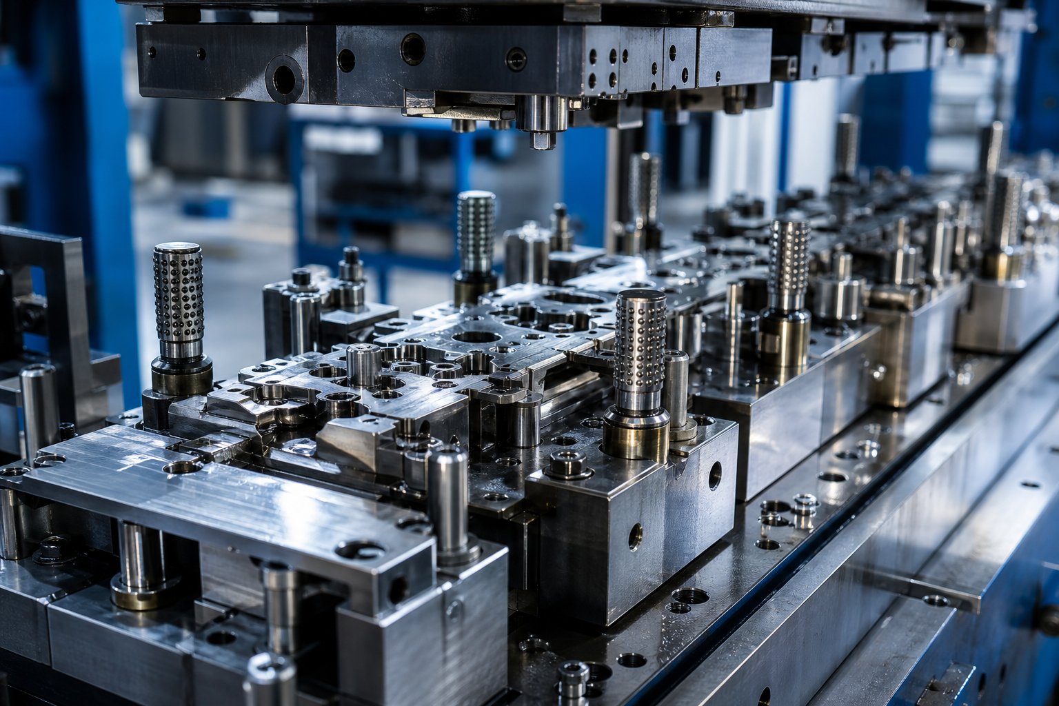 info-1-1 precision progressive stamping die with multiple stations engineered for high volume metal part production