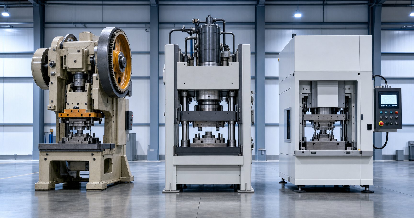 three press types used with stamping dies mechanical hydraulic and servo presses each offer distinct force delivery characteristics