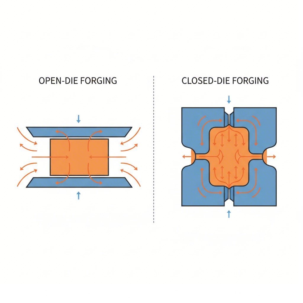 comparison of open die versus closed die forging methods and their tolerance capabilities