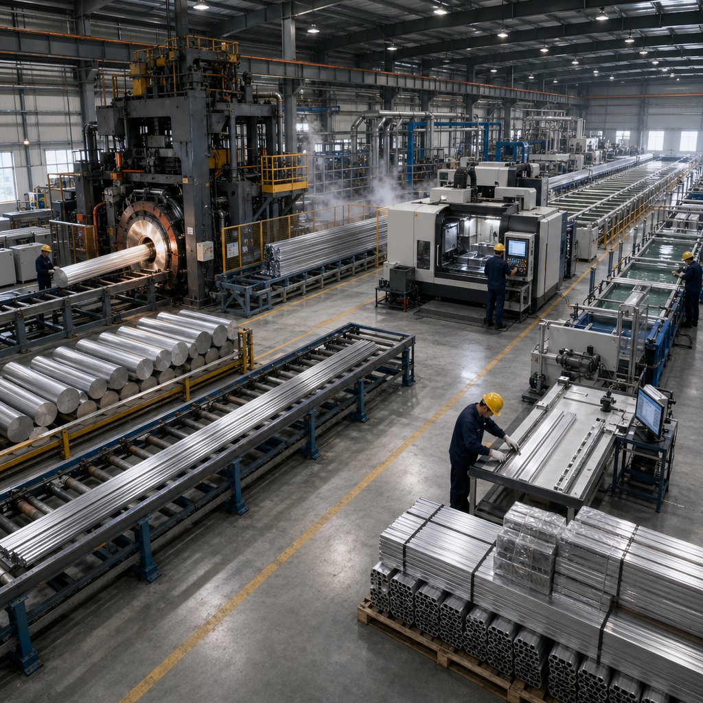 aluminum profile processing from extrusion to machining and finishing