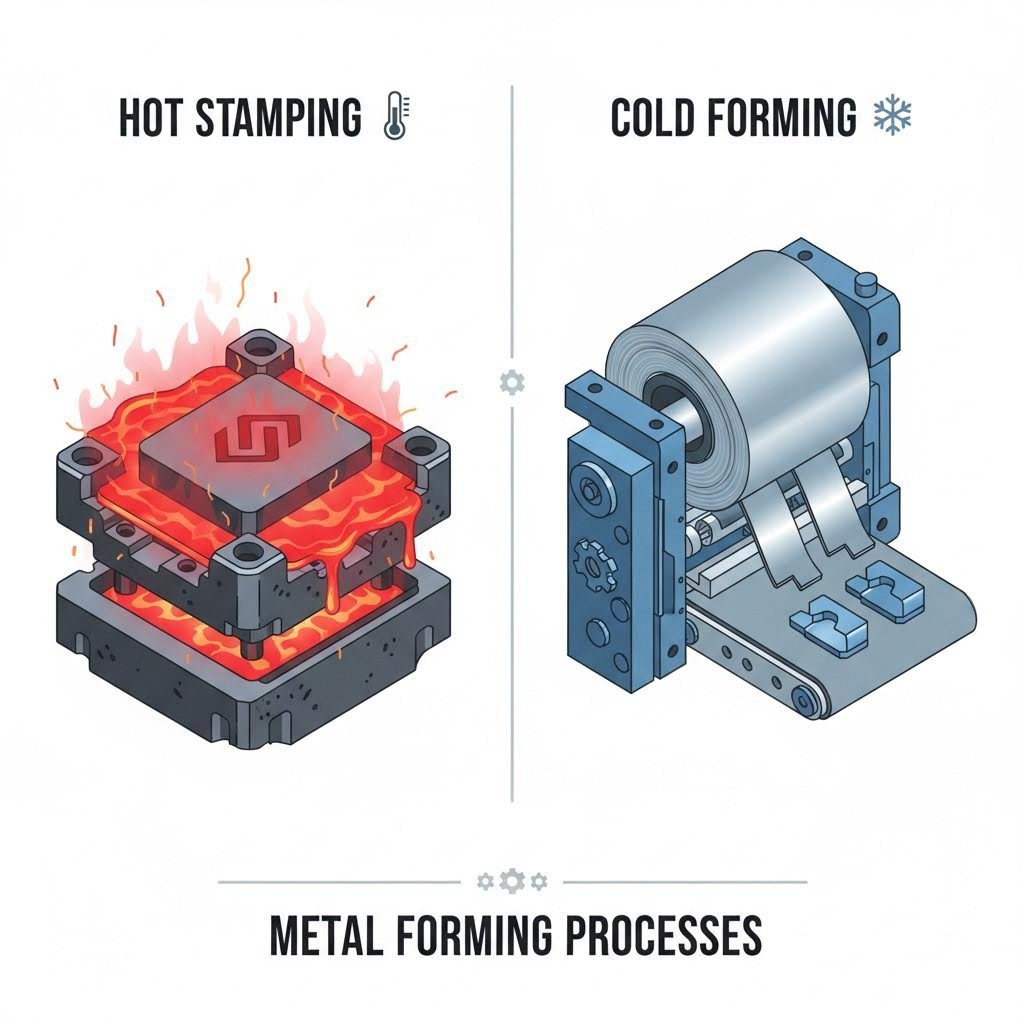 Comparison of hot stamping versus cold progressive die forming processes