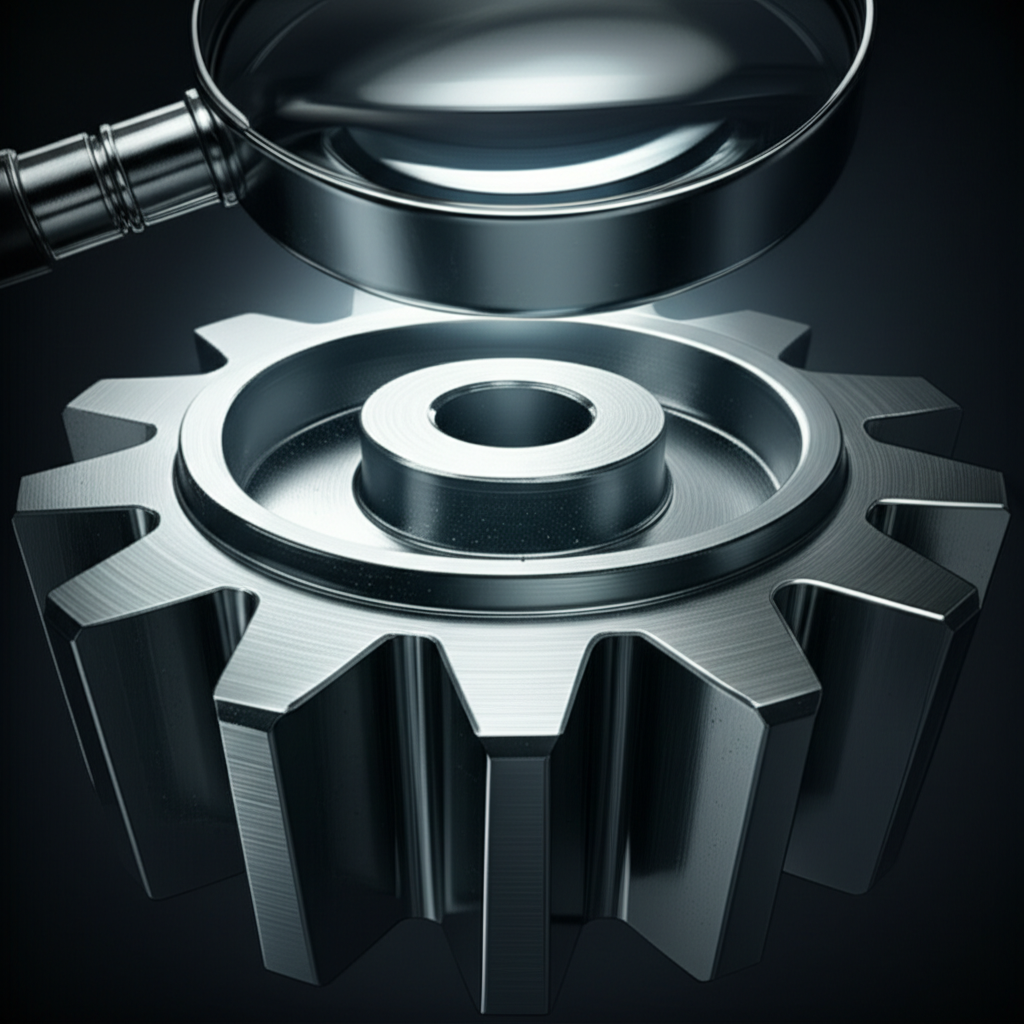 symbolic representation of evaluating quality and precision in a cnc machine shop