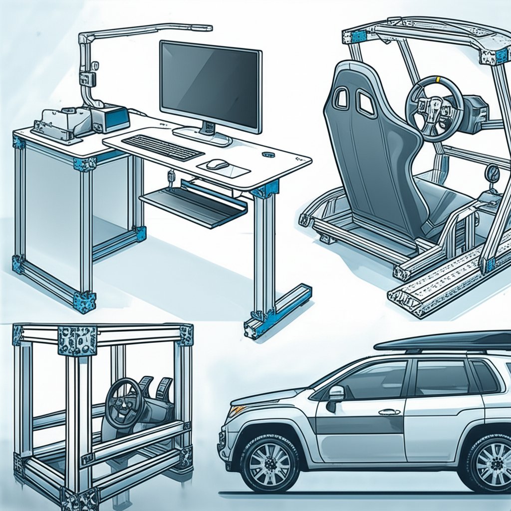 8020 aluminum used in workstations sim rigs and custom project builds
