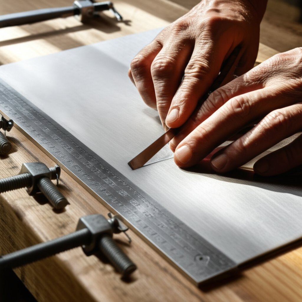marking and securing aluminum before cutting for accuracy and safety