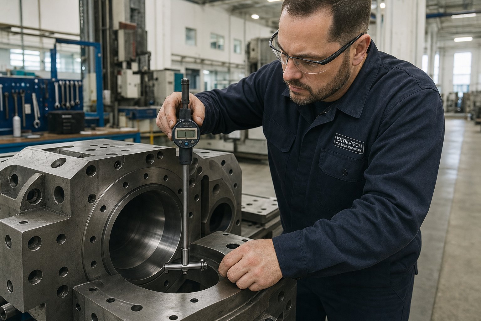accurate bore diameter measurement using traditional gauges or ultrasonic methods is essential for tracking extruder barrel wear progression