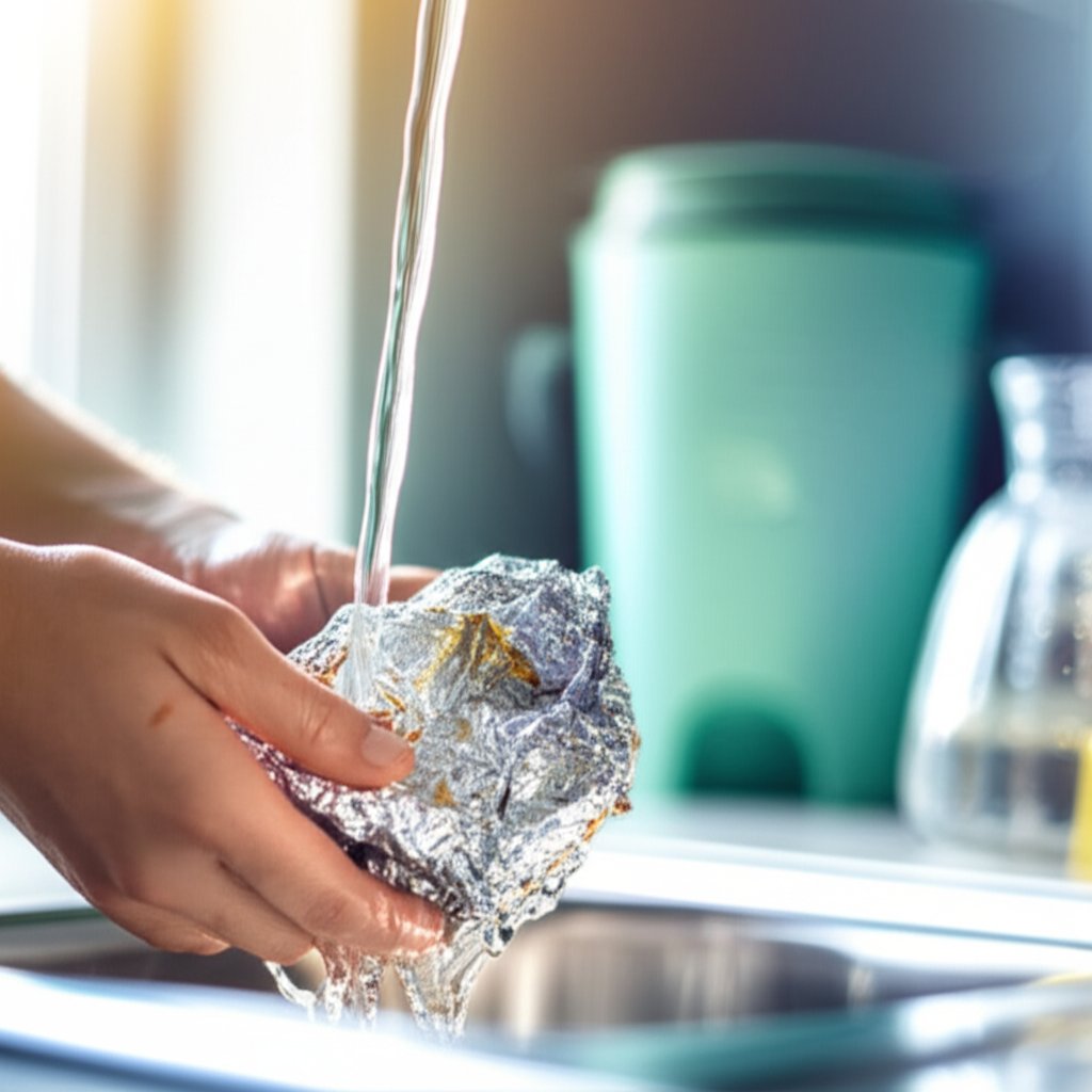 clean aluminum foil before recycling to support environmental sustainability