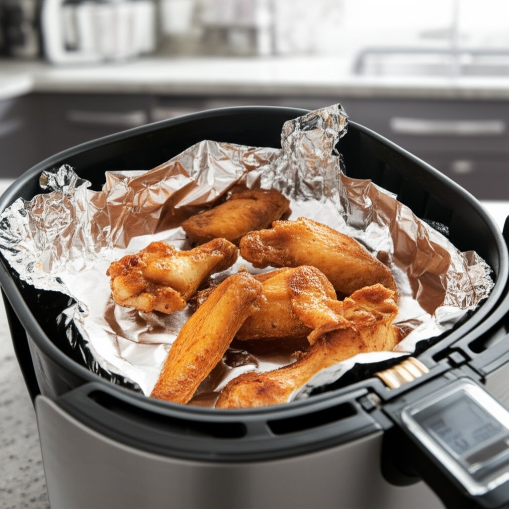 proper use of aluminum foil in an air fryer ensures safety and optimal results