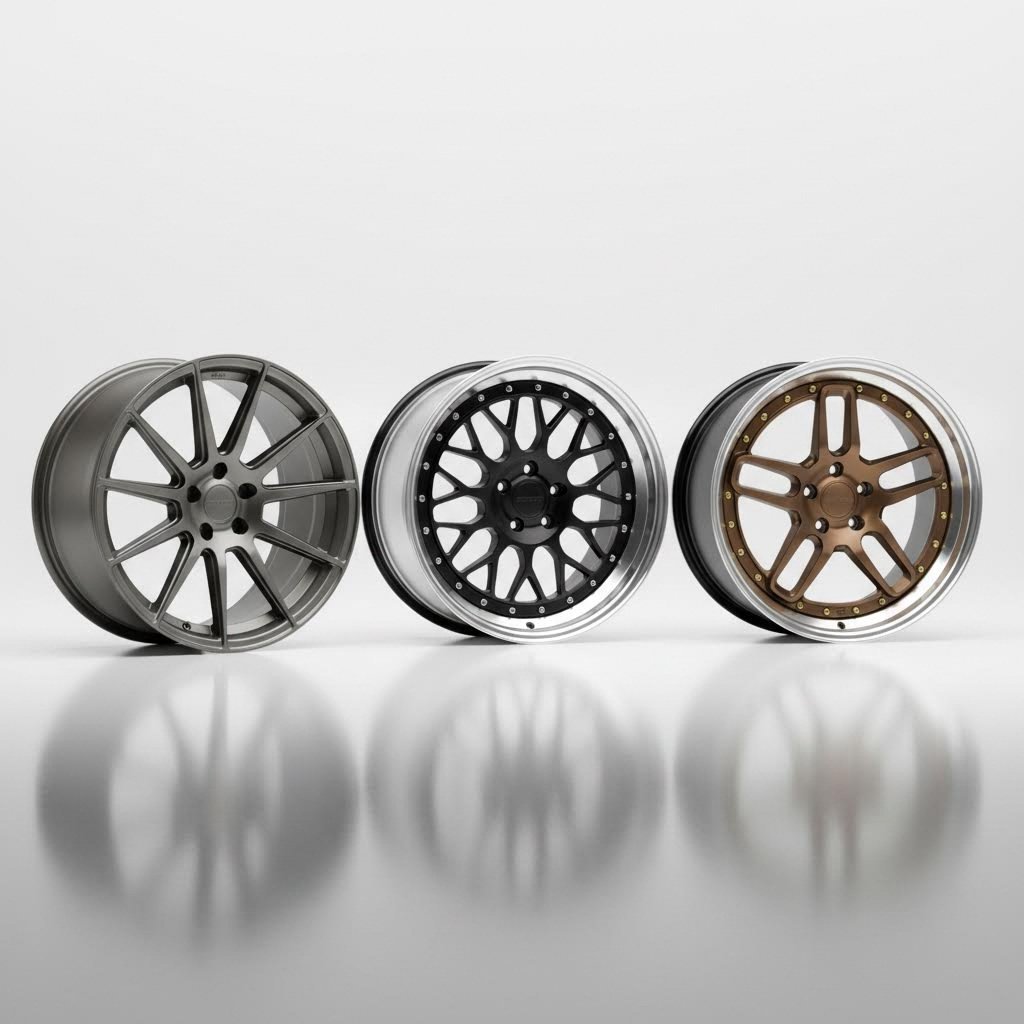 monoblock two piece and three piece forged wheel construction types compared