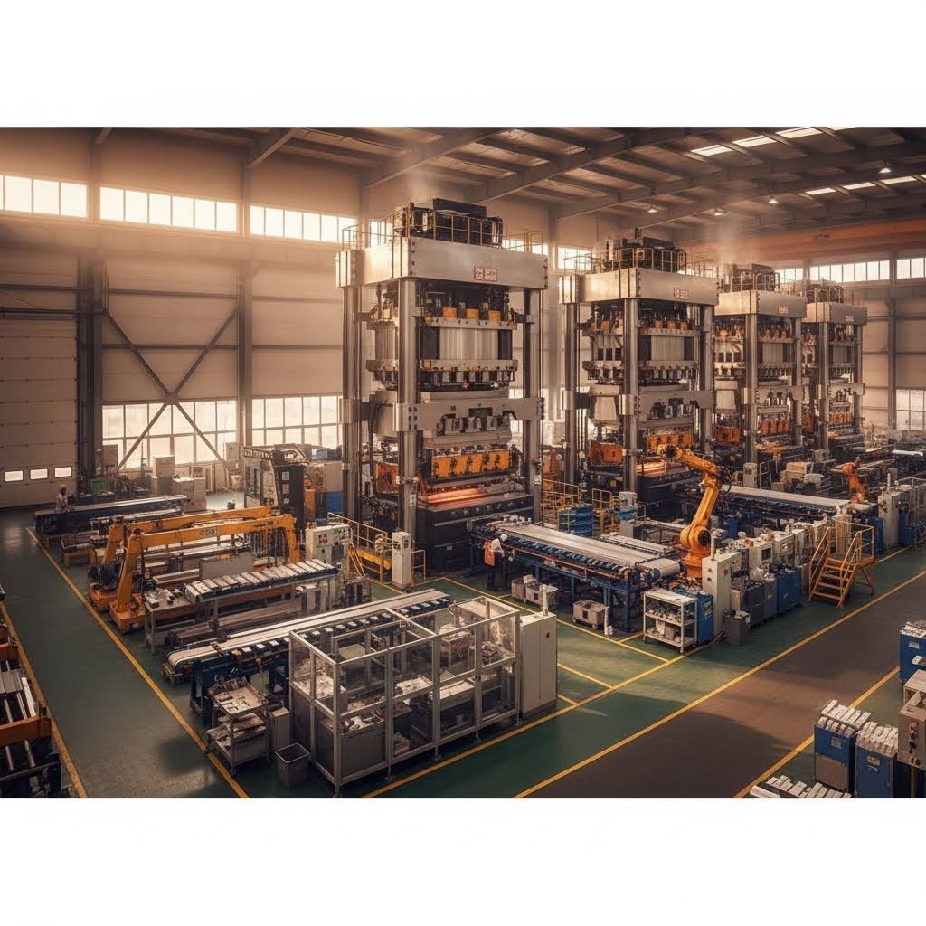 advanced aluminum extrusion facility with multiple press capacities for precision manufacturing