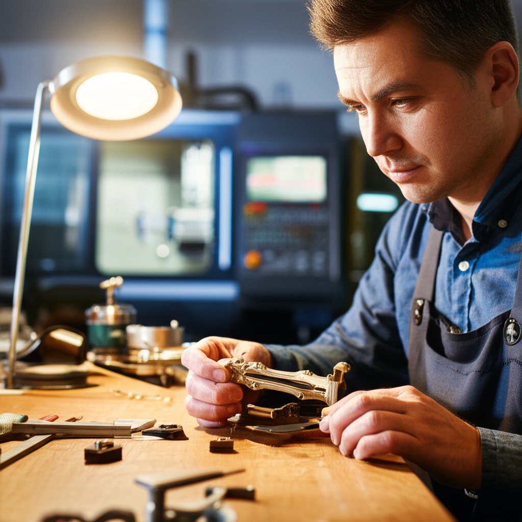custom brass hardware being designed and crafted with cnc machining
