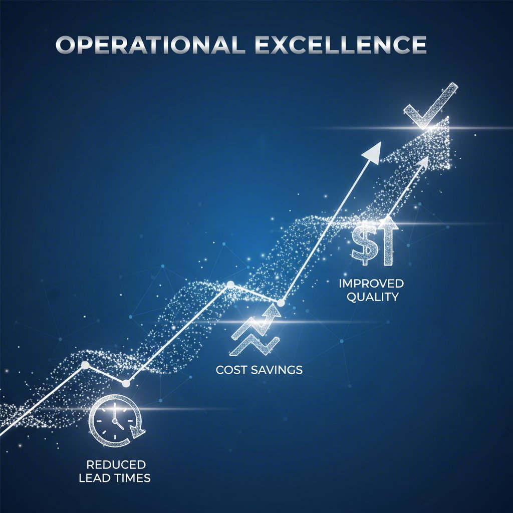 an abstract representation of the measurable roi and benefits of 3d printing in manufacturing