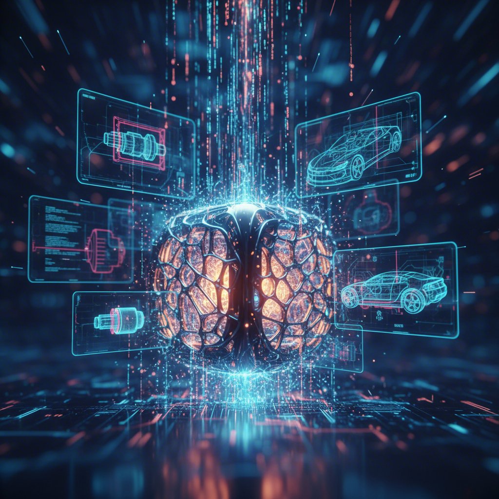 conceptual art of a 3d printed automotive die representing the future of manufacturing technology