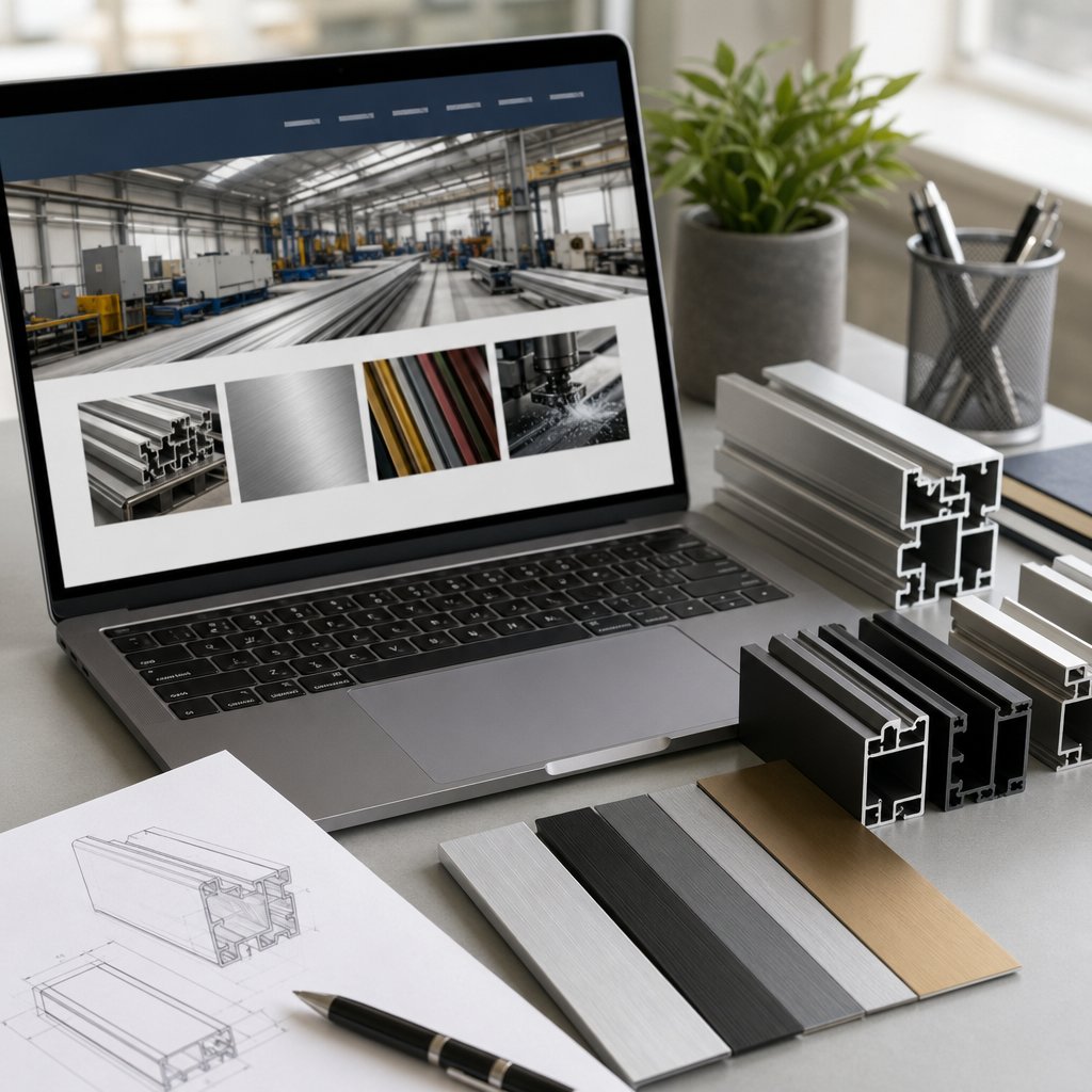 reviewing a factory capability page for custom aluminium profiles