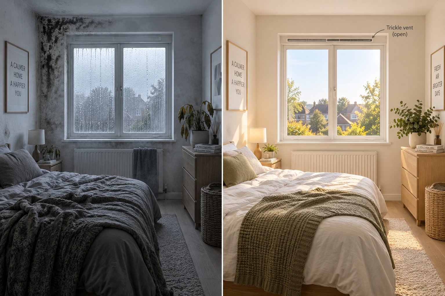 adequate background ventilation prevents condensation and mould growth that thrive in poorly ventilated rooms