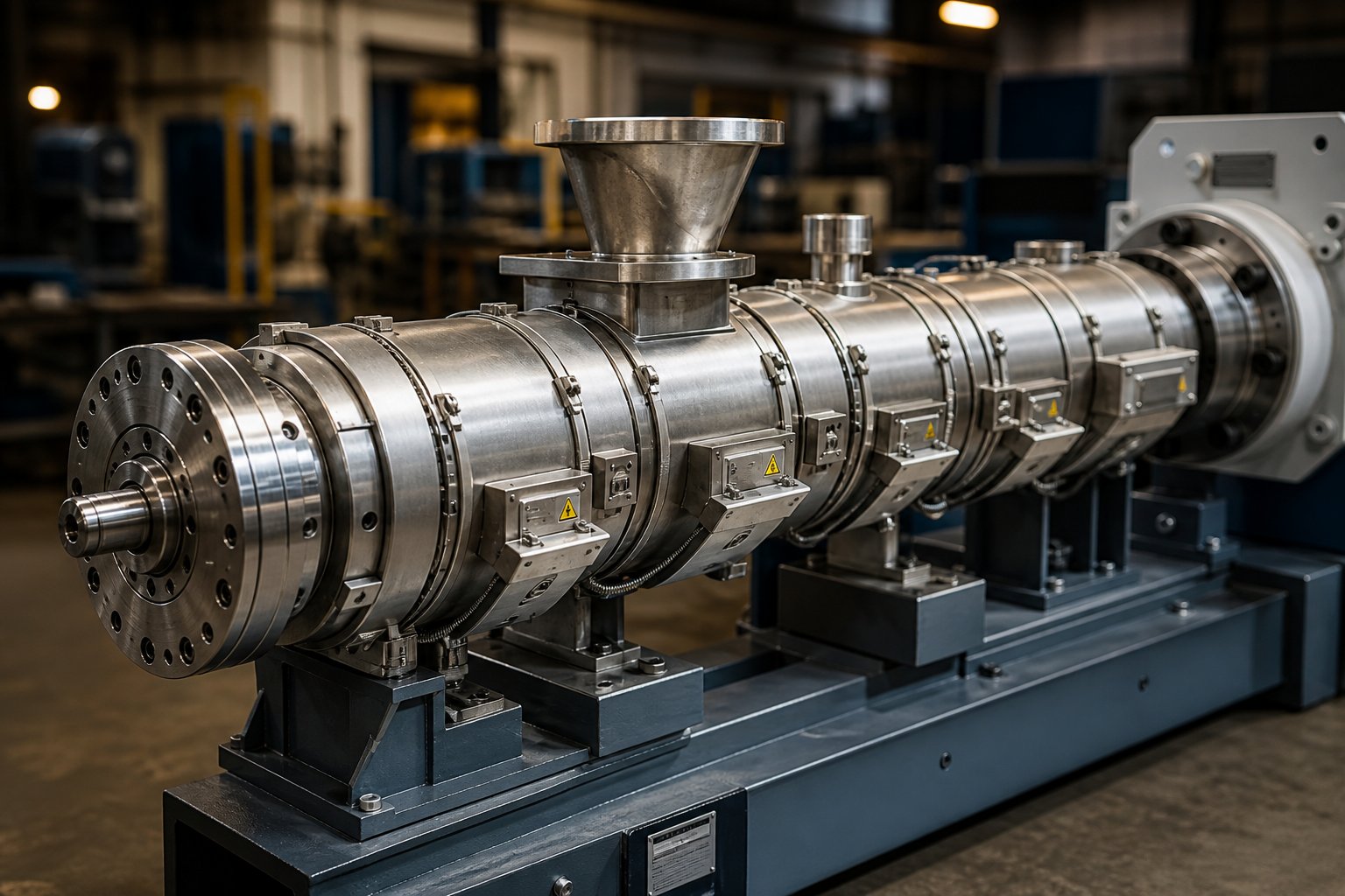modular twin screw extruder barrel assembly with side feeder port and vent sections for compounding applications