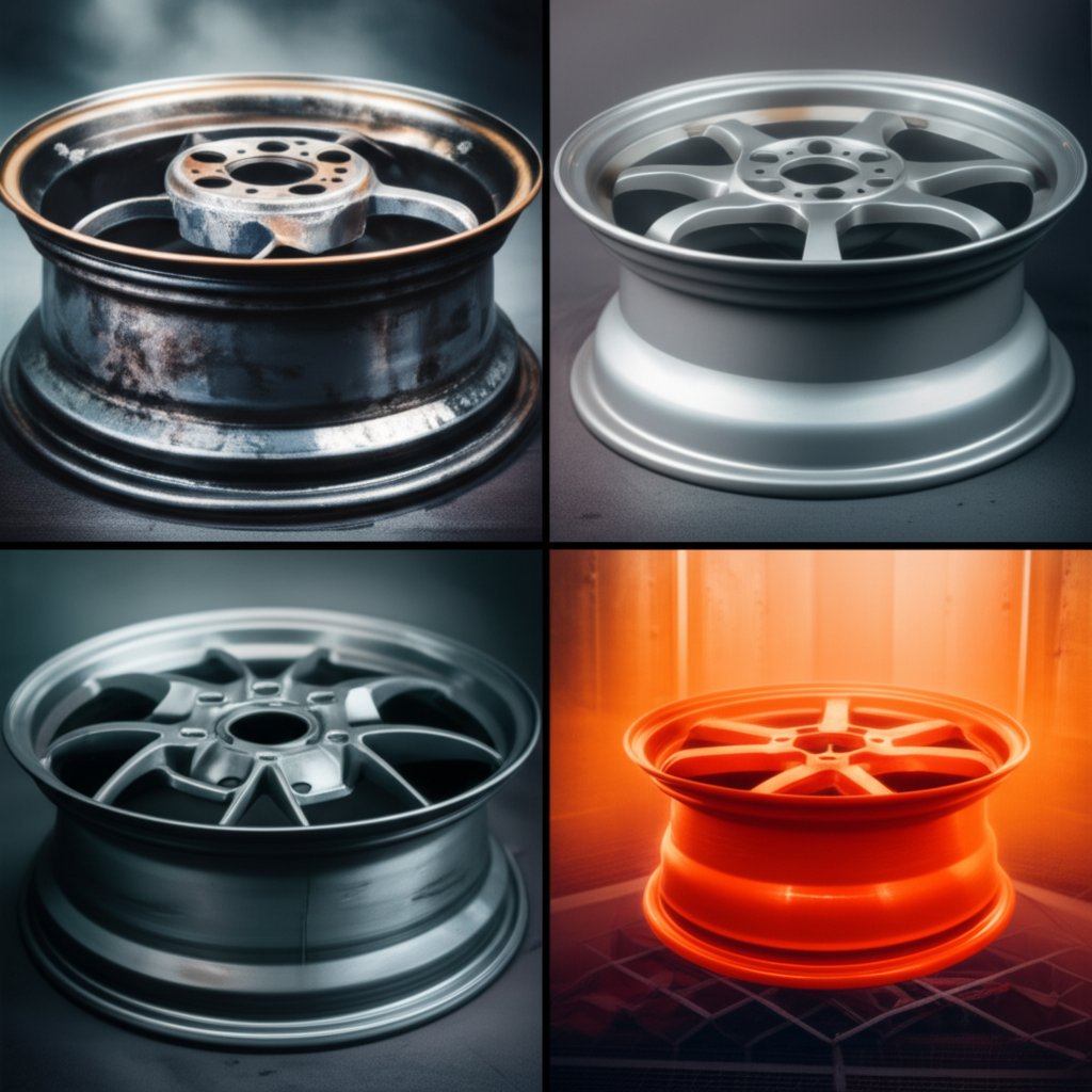 the powder coating process for car rims from prep to curing