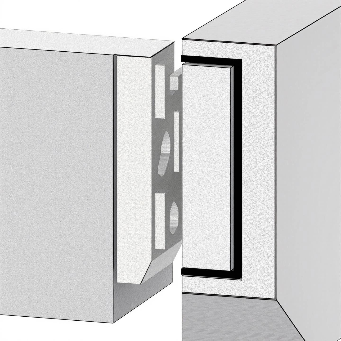 cross section of a bimetallic transition insert joining aluminum and steel