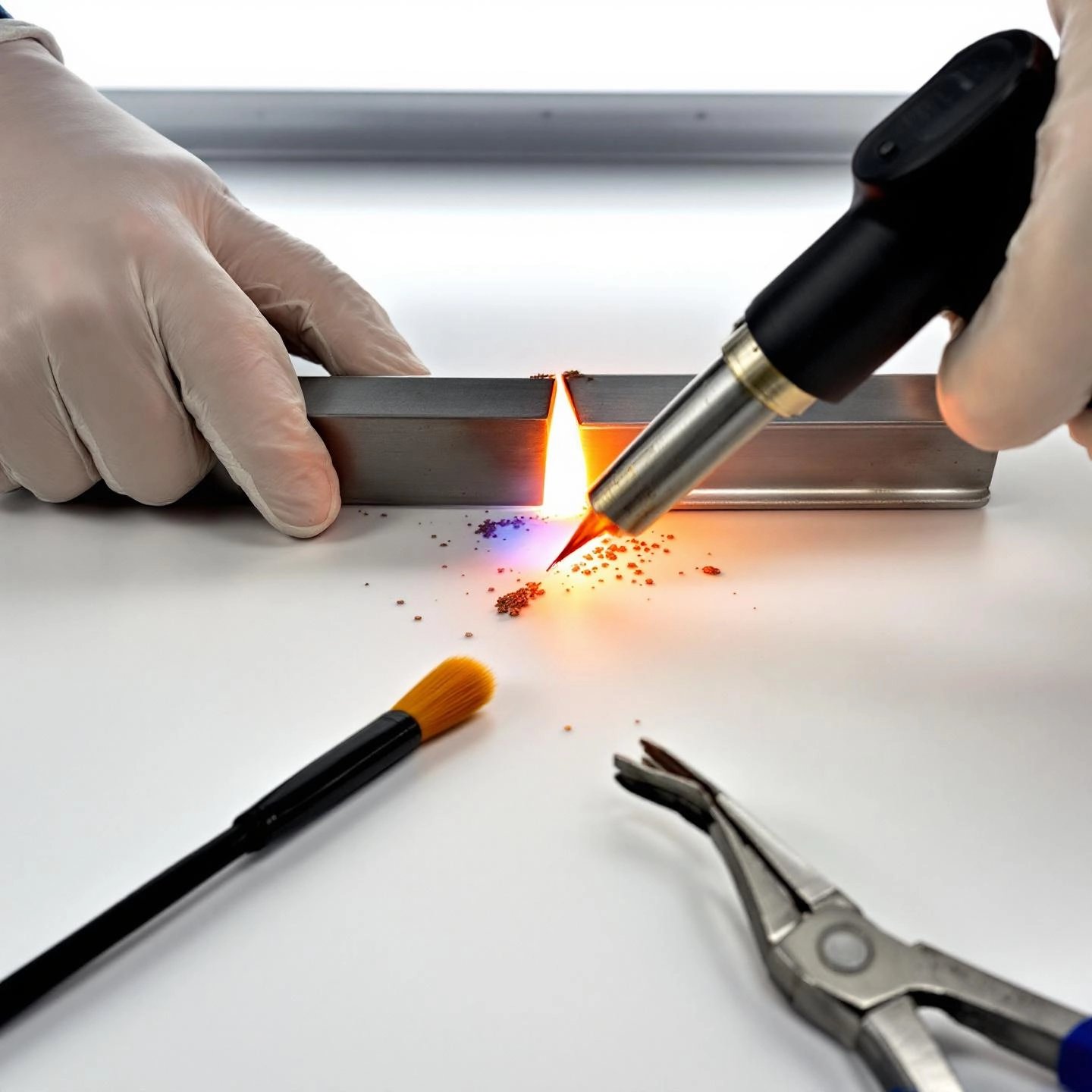 step by step visual of the brazing process for aluminum and steel