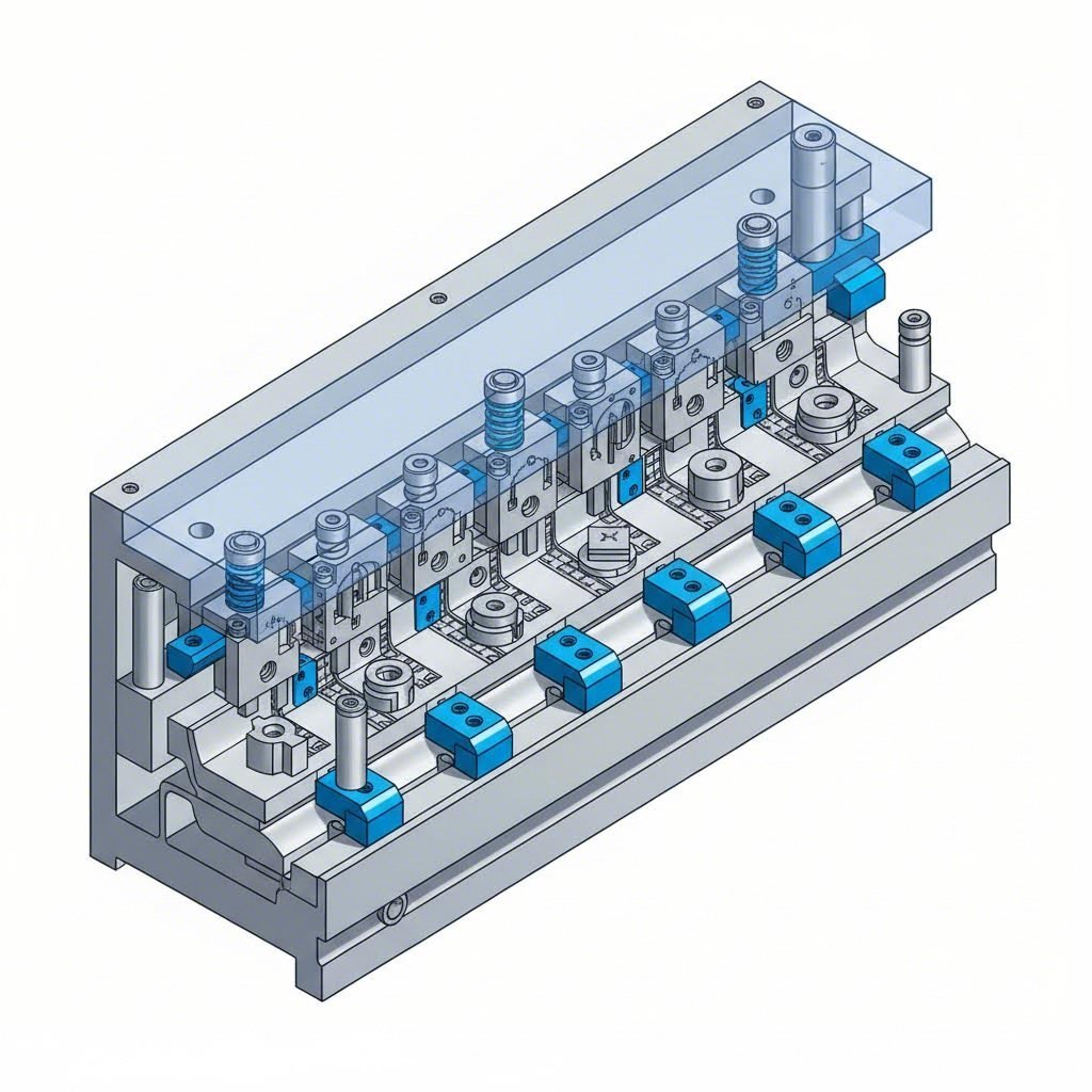 progressive die design with multiple sequential forming stations