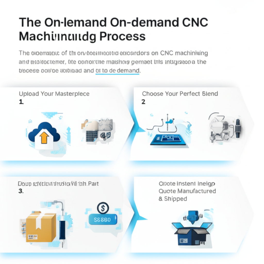 a diagram illustrating the simple workflow of on demand cnc machining