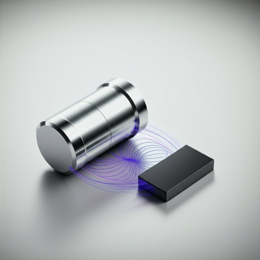 illustration of a magnet near aluminum showing no attraction but possible interaction through motion