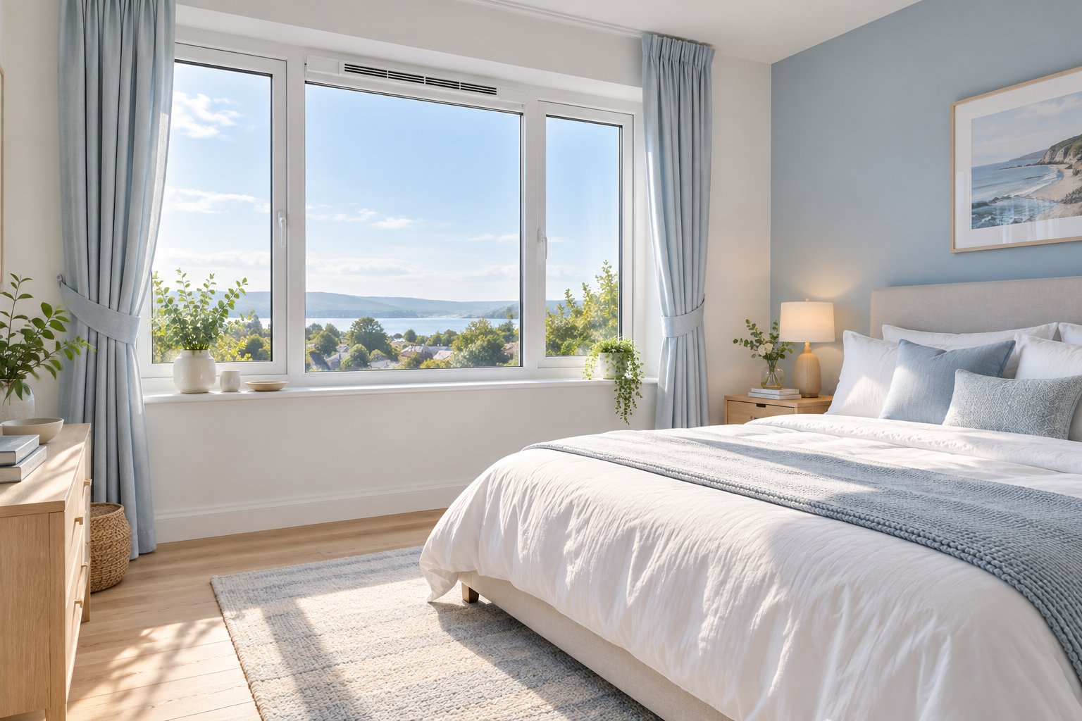 a well ventilated bedroom window with an open trickle vent keeping condensation and mould at bay