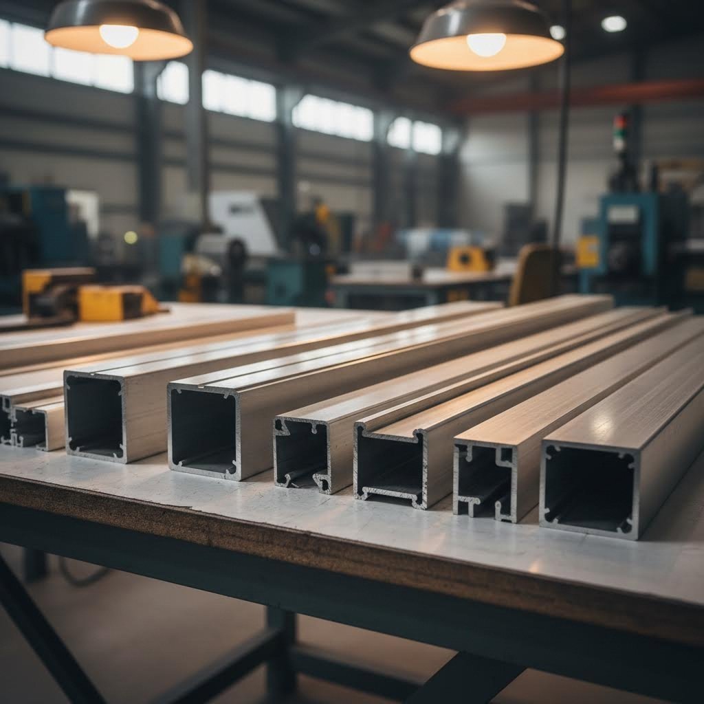 mill finish aluminum extrusions displaying characteristic matte surface and die lines