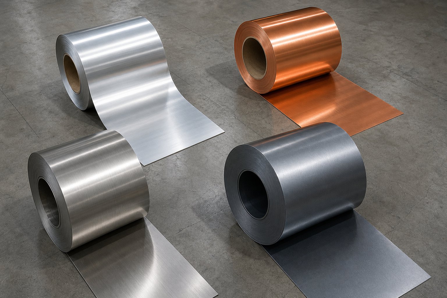 info-1-1 various metal coil stock materials used in progressive die stamping including steel aluminum copper and stainless steel