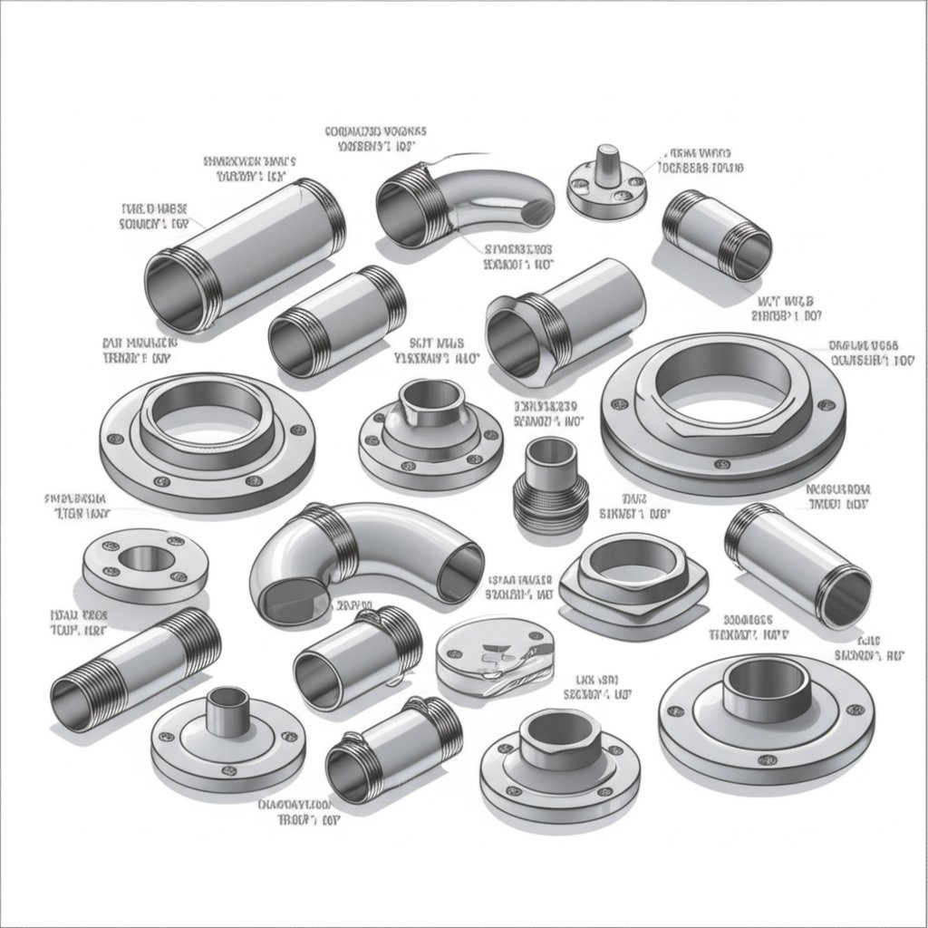 key stainless steel pipe fitting types and their standard connections