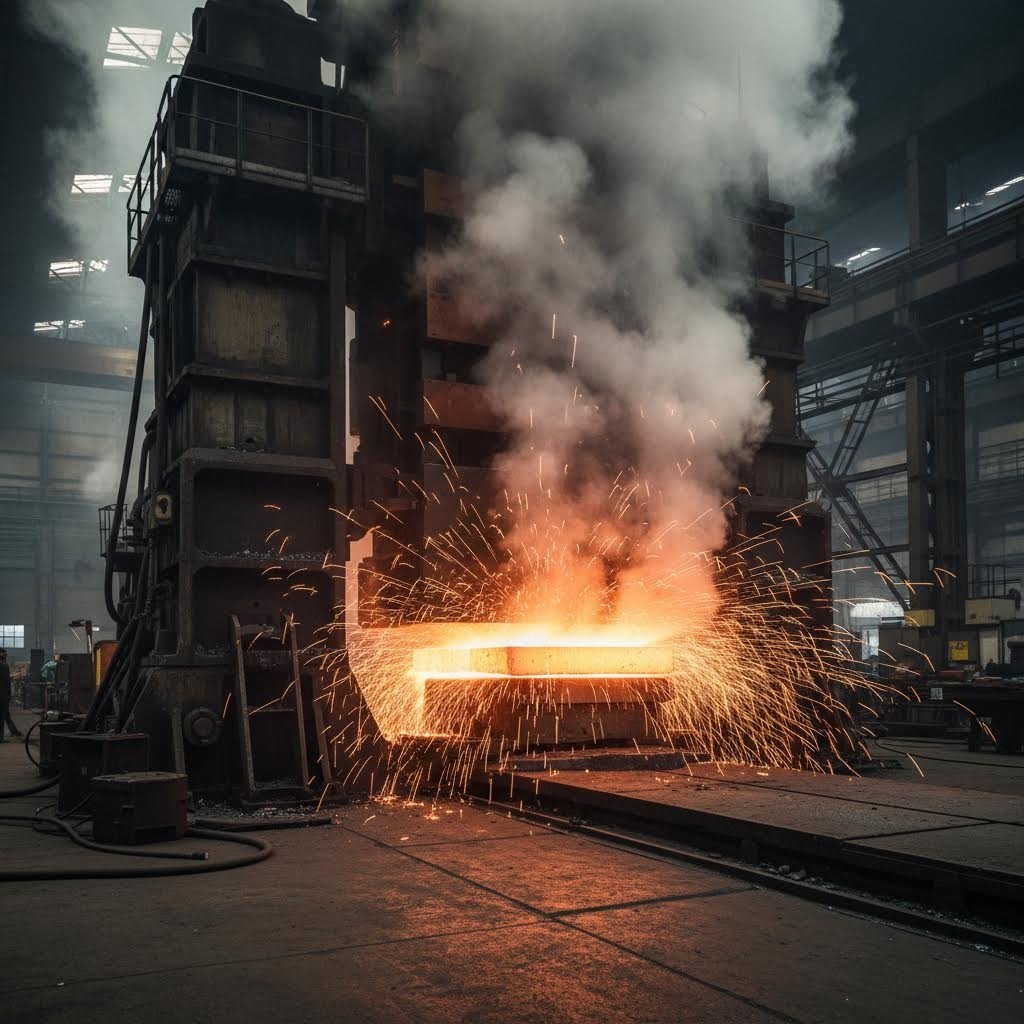 custom forged suspension components begin as heated steel billets shaped under immense pressure