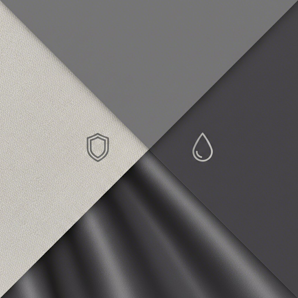 conceptual art comparing the fabric properties of cotton and polyester for bags