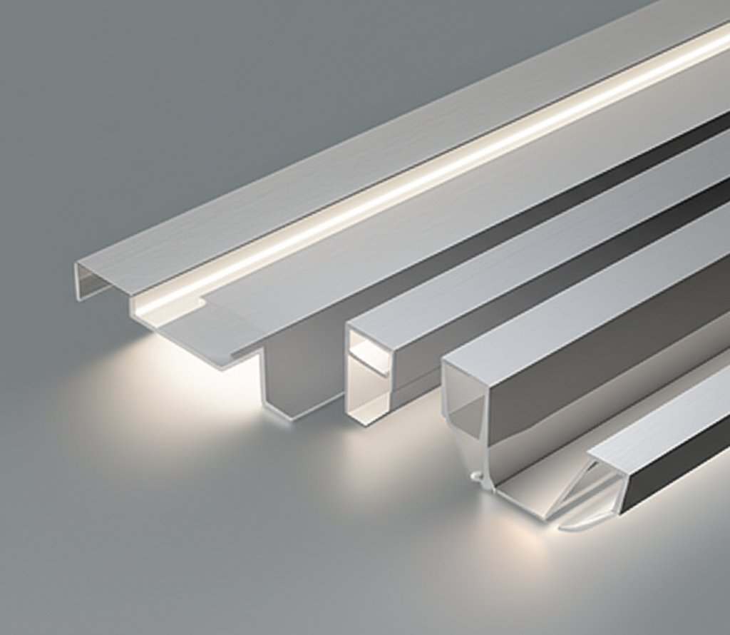 visual comparison of common led aluminum profile types for different applications