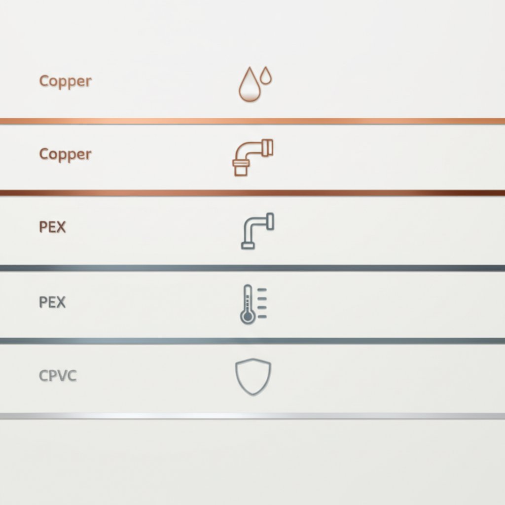 decision matrix comparing copper pipe types and alternative materials