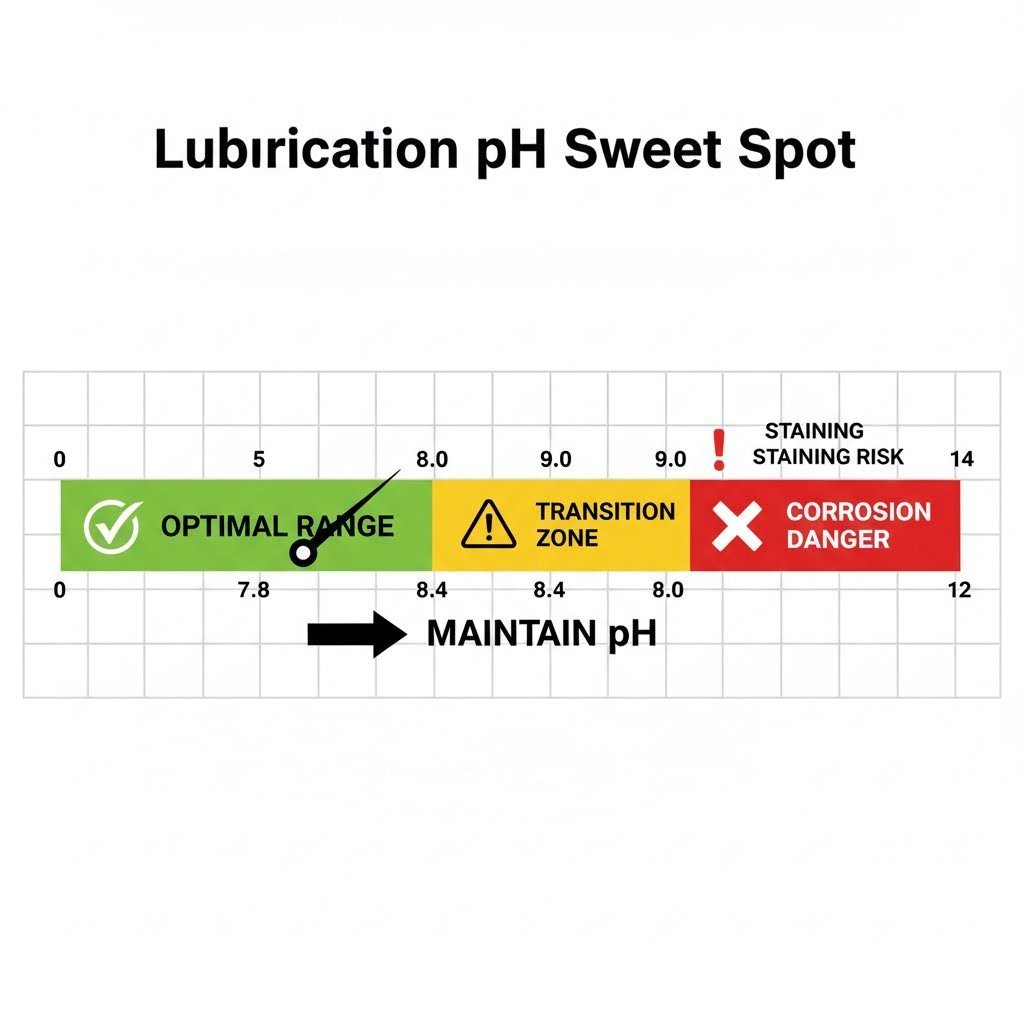 Optimal pH range for galvanized stamping lubricants