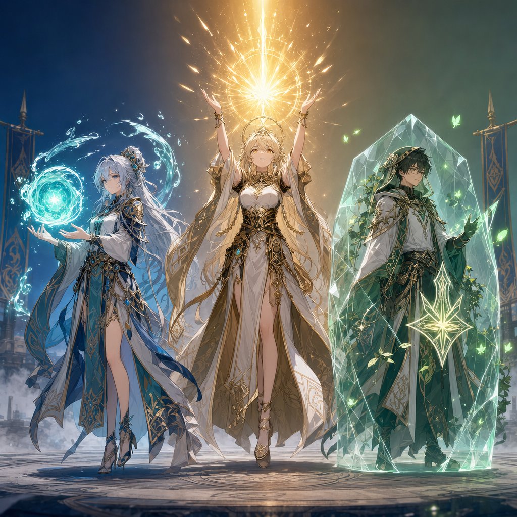 three healer archetypes in genshin impact skill based burst and shield passive healing styles