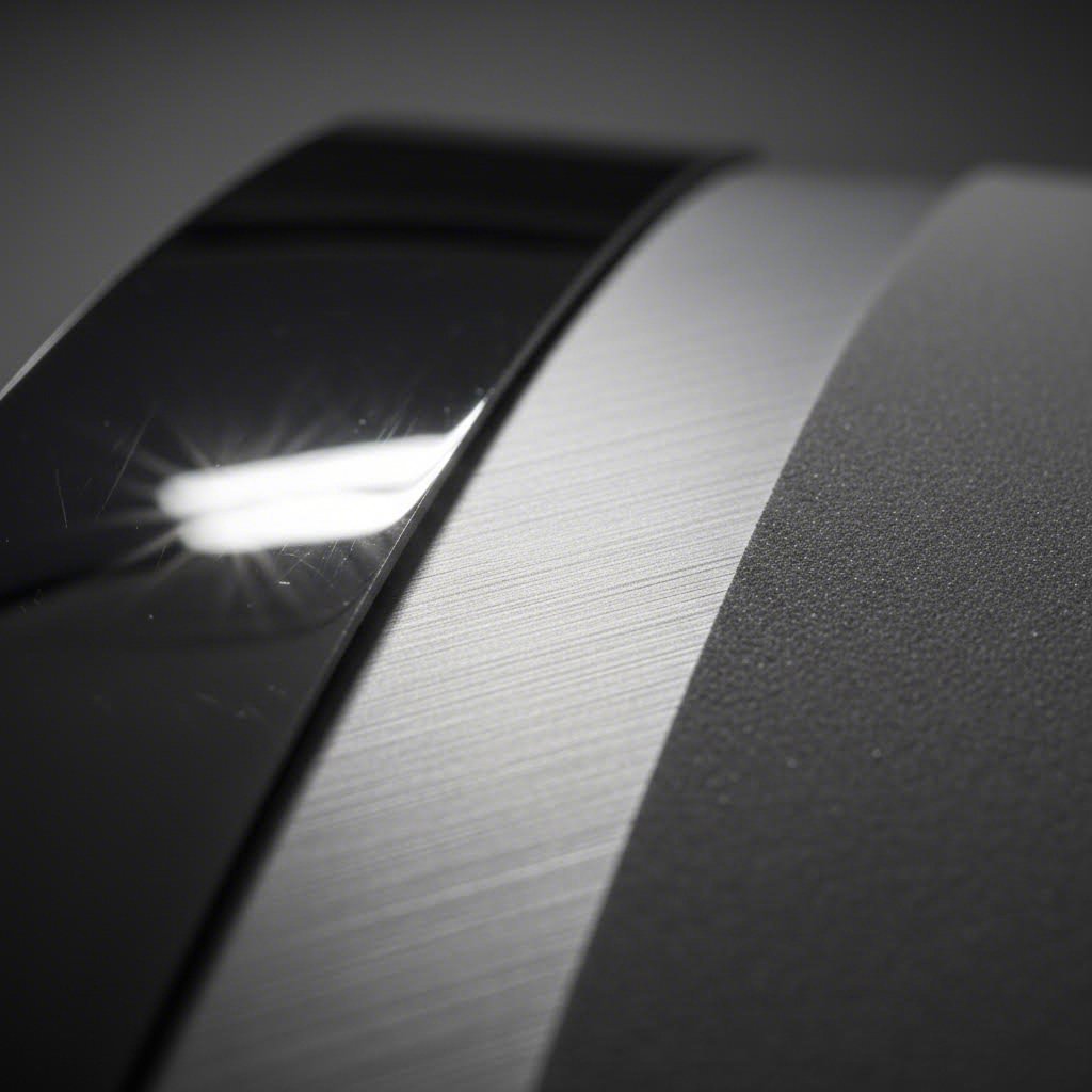 aluminum mechanical finish comparison from polished to matte textures