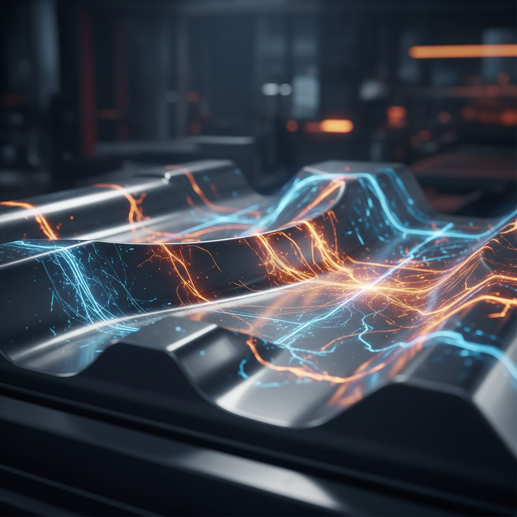 conceptual illustration of stress and friction on an automotive die surface