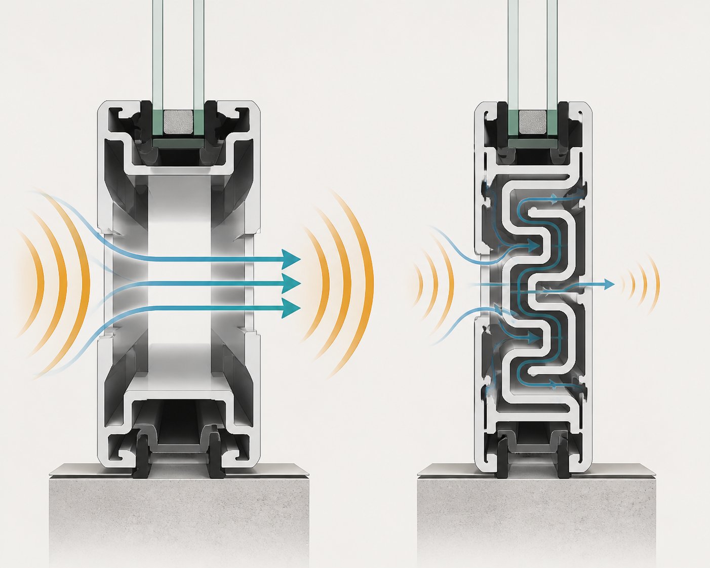 the fundamental trade off between airflow capacity and noise reduction in acoustic trickle vent design