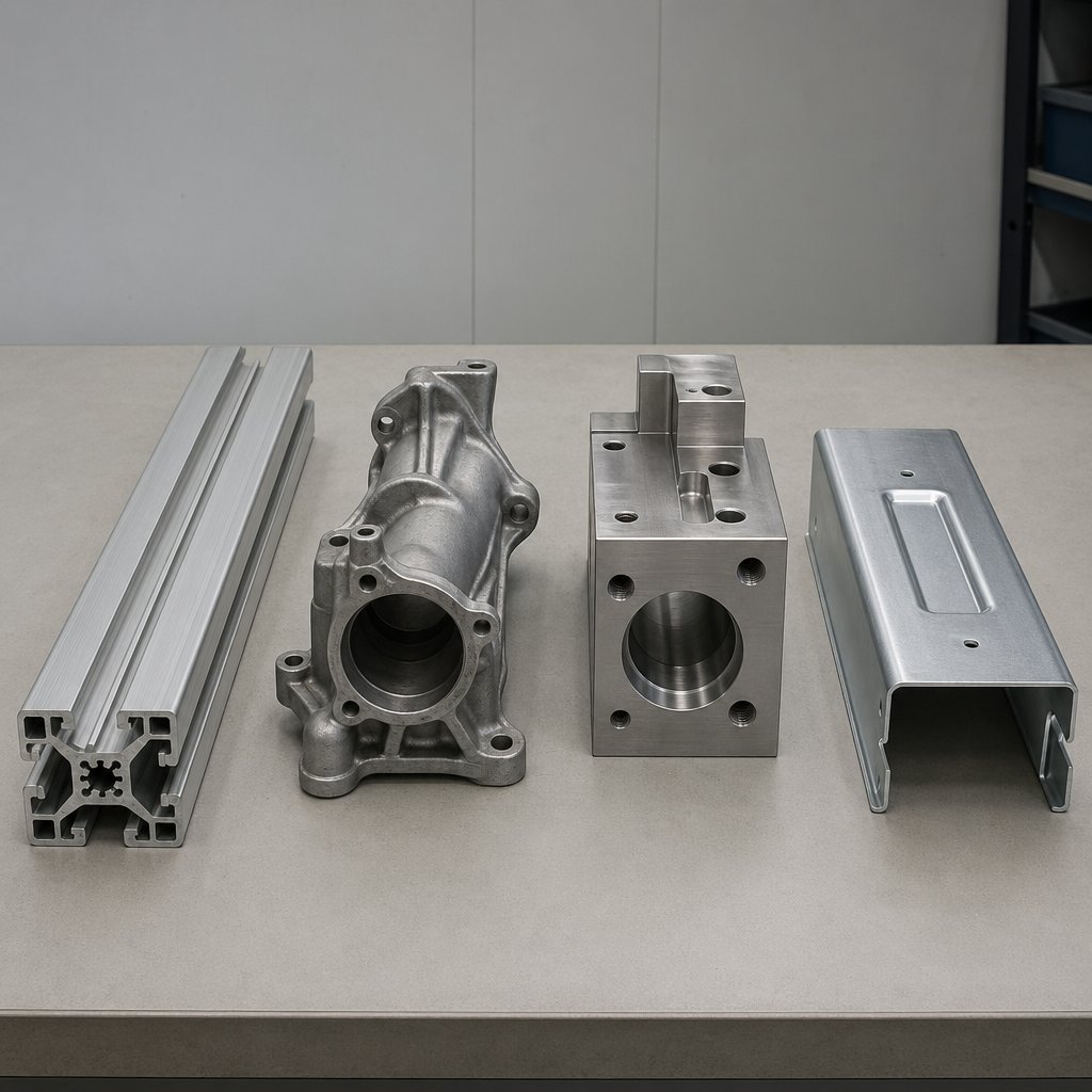 extrusion compared with other manufacturing routes for different part shapes