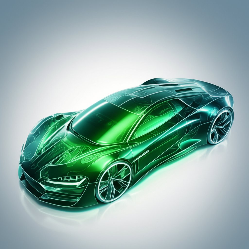 conceptual art of a sustainable vehicle chassis made from recycled aluminum