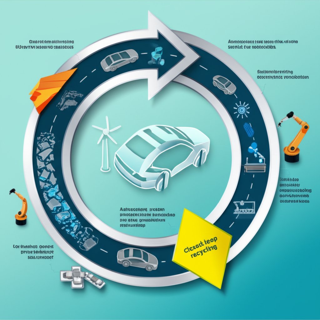 diagram showing the circular lifecycle of sustainable aluminum in the auto industry